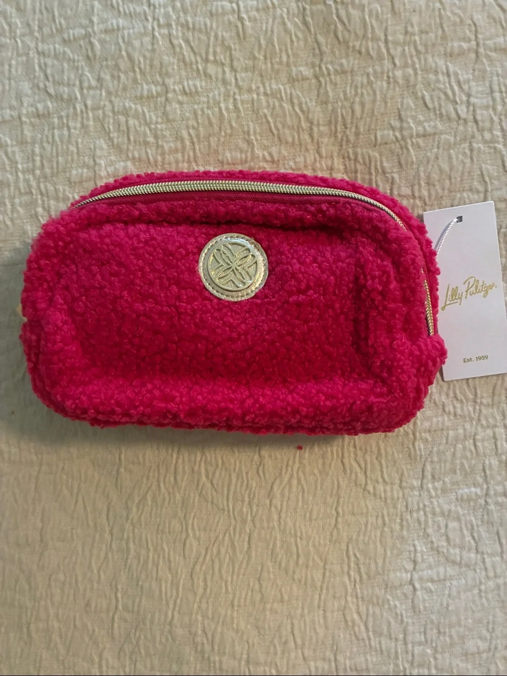 Lilly Pulitzer Jeanie Sherpa Belt Bag in the Raspberry Rouge ~ NWT